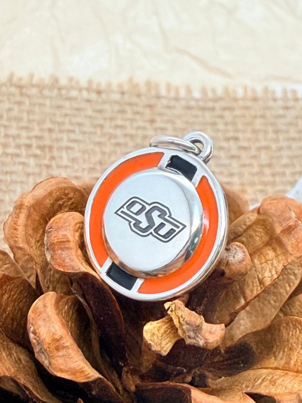 James Avery Oklahoma State Cowboys Enamel School Spirit Charm Silver